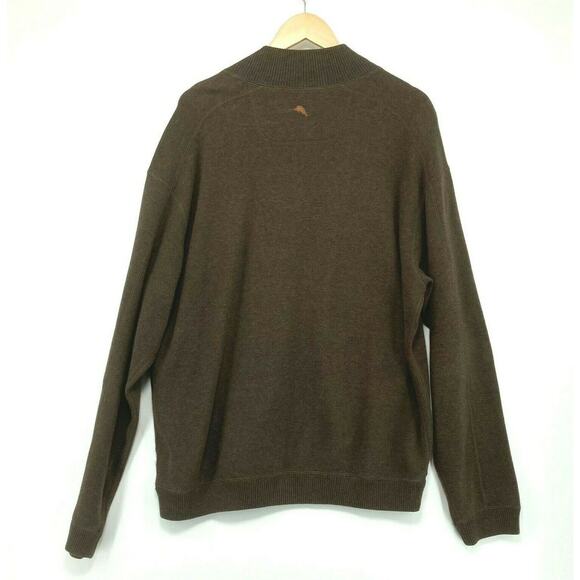 Tommy Bahama Men's Brown Long Sleeves Mock Neck Zipper Pullover Sweater Size XL - Picture 7 of 11